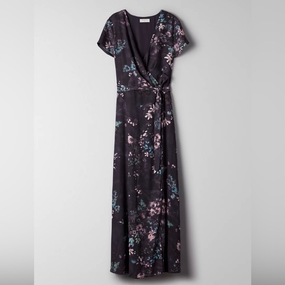 Babaton Slip Wrap Maxi Dress – Pure Indigo / Gem Green – Size XS - Picture 3 of 9
